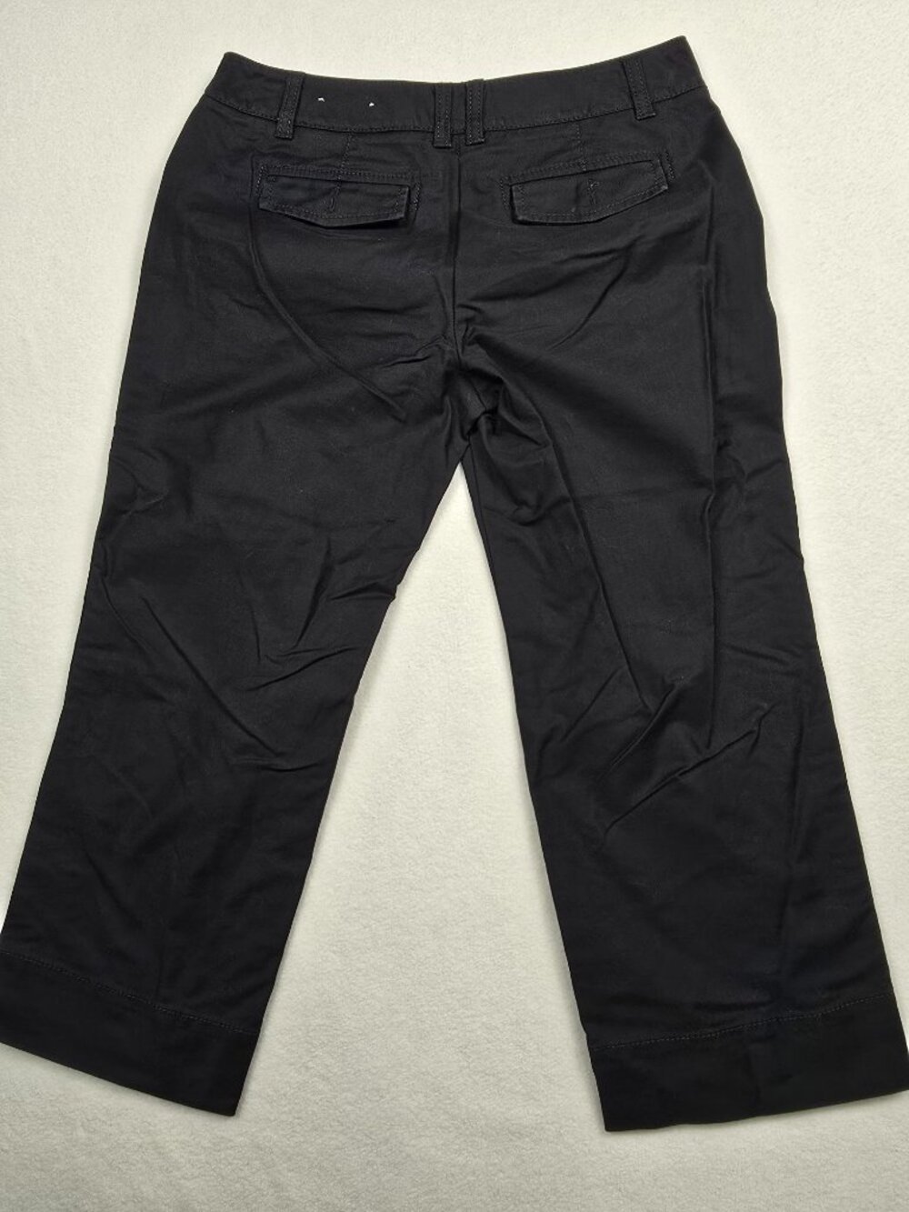 Ann Taylor Petite Black Cropped Pants Womens Size 0P Stretch Cotton Blend - Picture 4 of 6